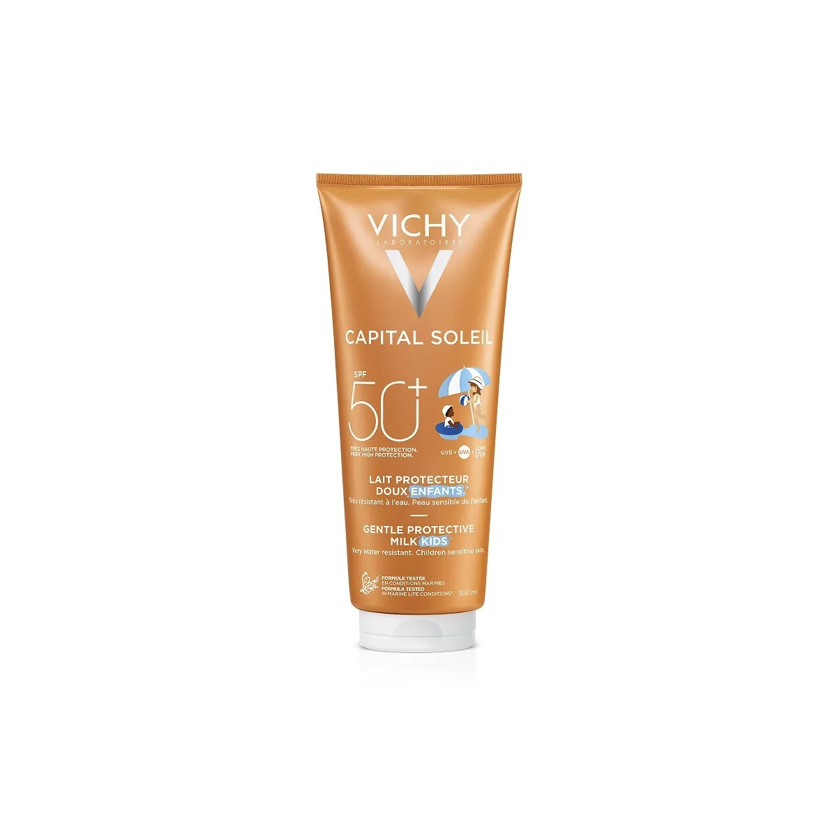 VICHY CAPITAL SOLEIL Aizsargājošs losjons bērniem SPF 50+, 300 ml - Produkta attēls