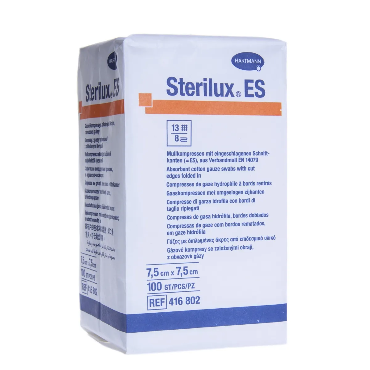 STERILUX ES marles salvete (7.5 x 7.5 cm), 100 gab - Produkta attēls