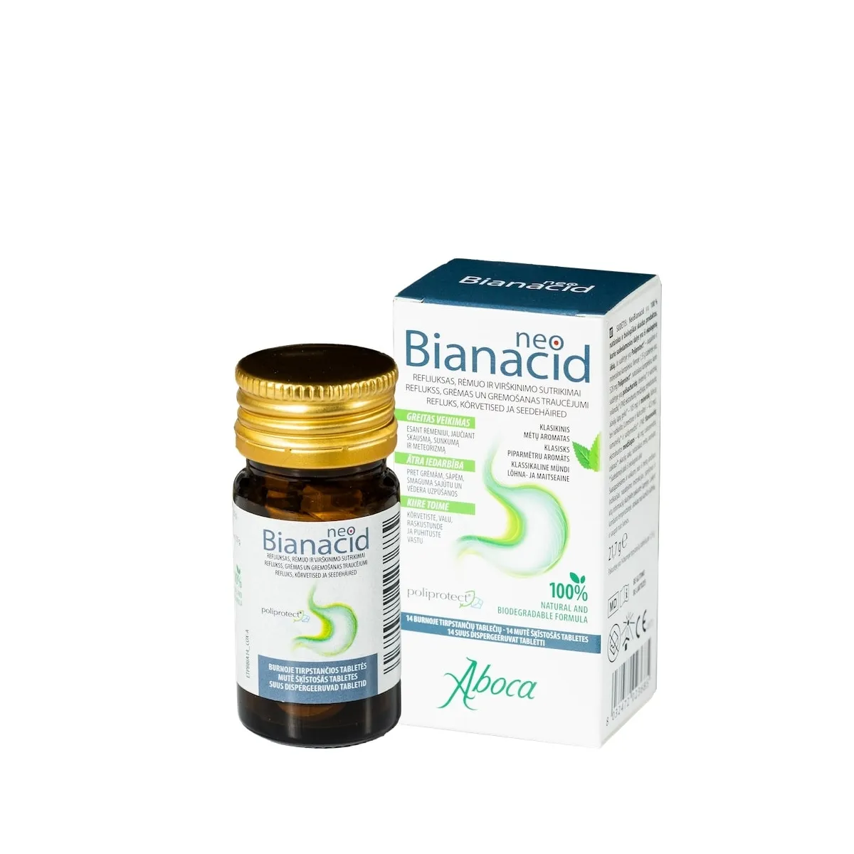 NEOBIANACID Adult mutē šķīstošās tabletes, 14 gab - Produkta attēls