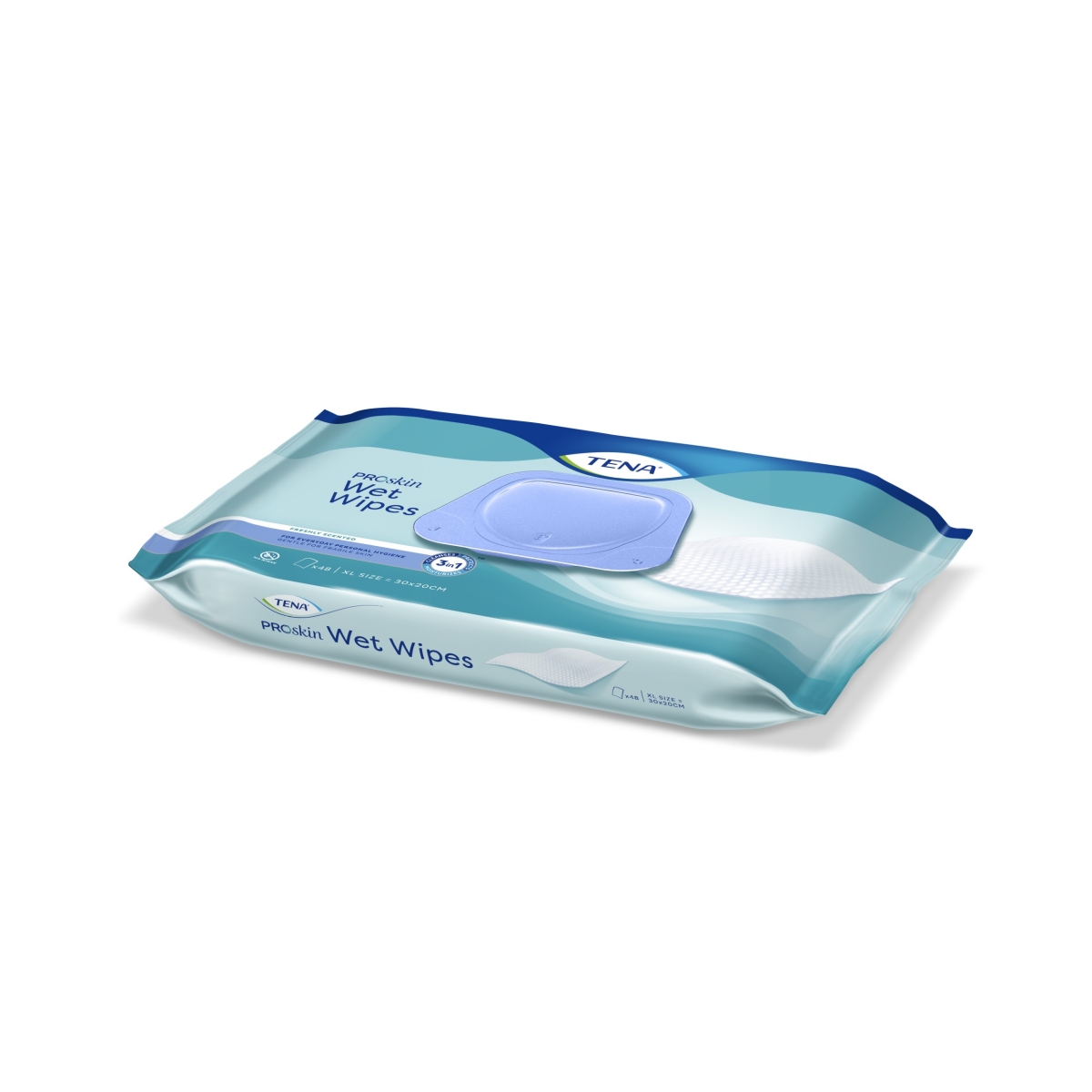 TENA mitrās salvetes/ dvielīši Wet Wipes 3in1, 48 gab. - Produkta attēls