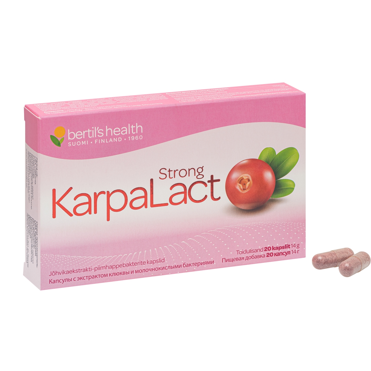 BERTIL'S Karpalact Strong kapsulas, 20 gab - Produkta attēls
