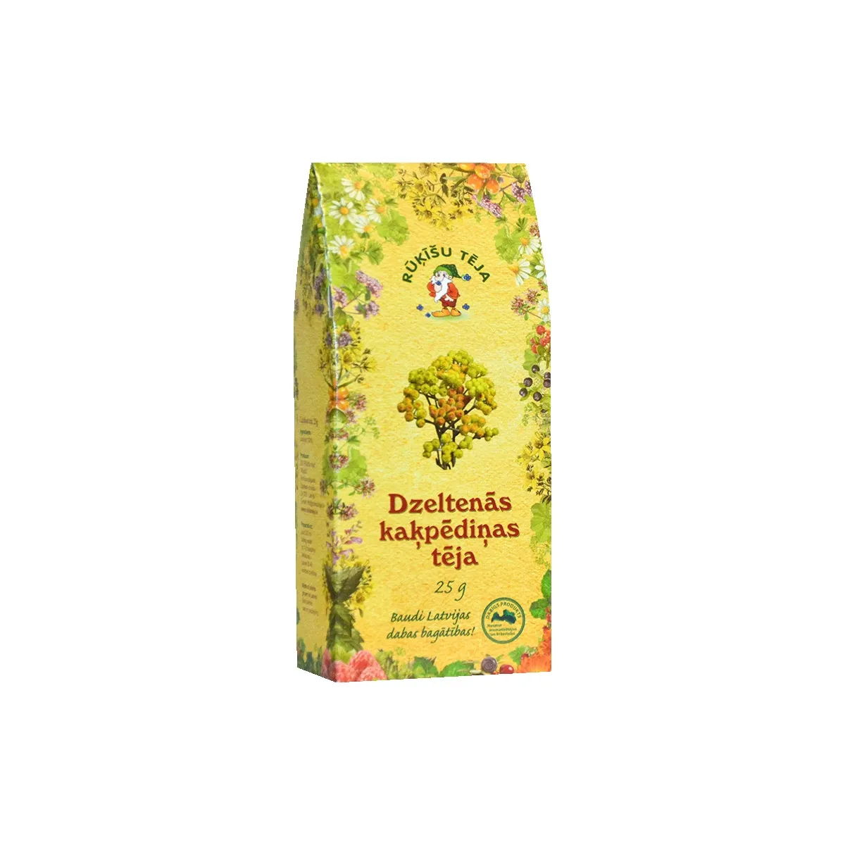 RŪĶĪŠU TĒJA DZELTENĀS KAĶPĒDIŅAS 25G - Produkta attēls