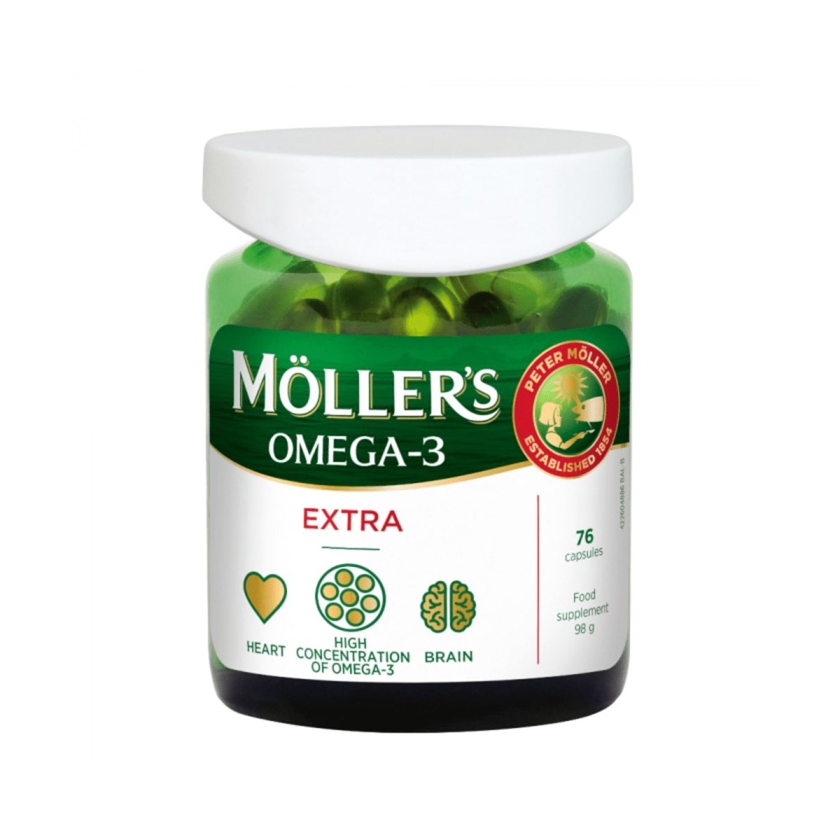 MOLLERS Omega-3 Extra kapsulas, 76 gab. - Produkta attēls