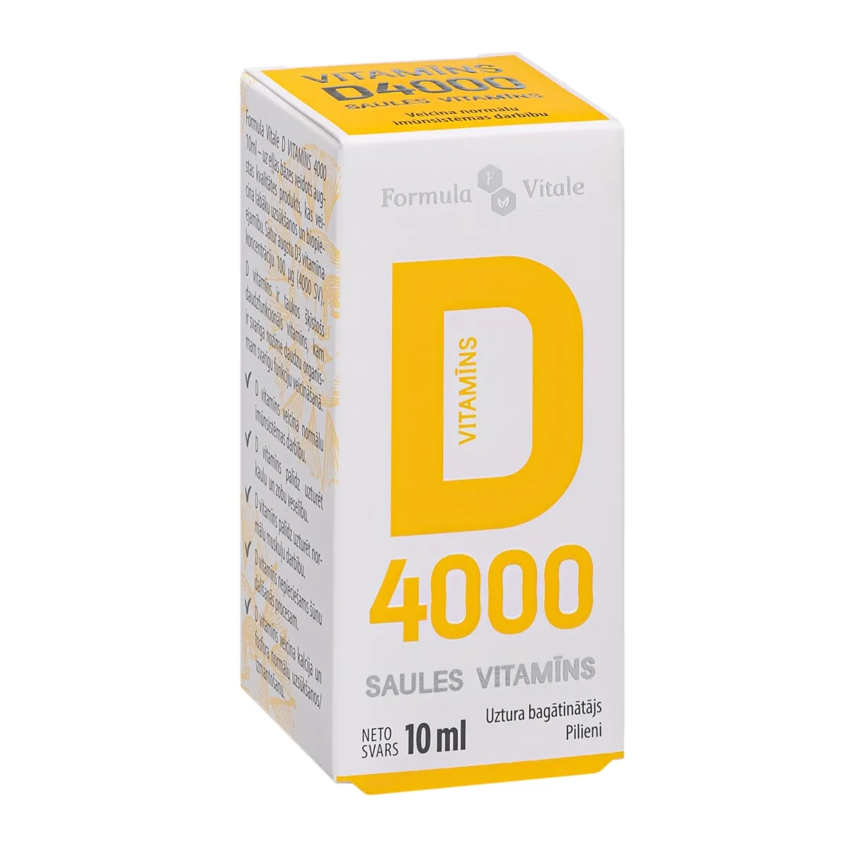 FORMULA VITALE D Vitamīns (4000 IU) pilieni, 10 ml. - Produkta attēls