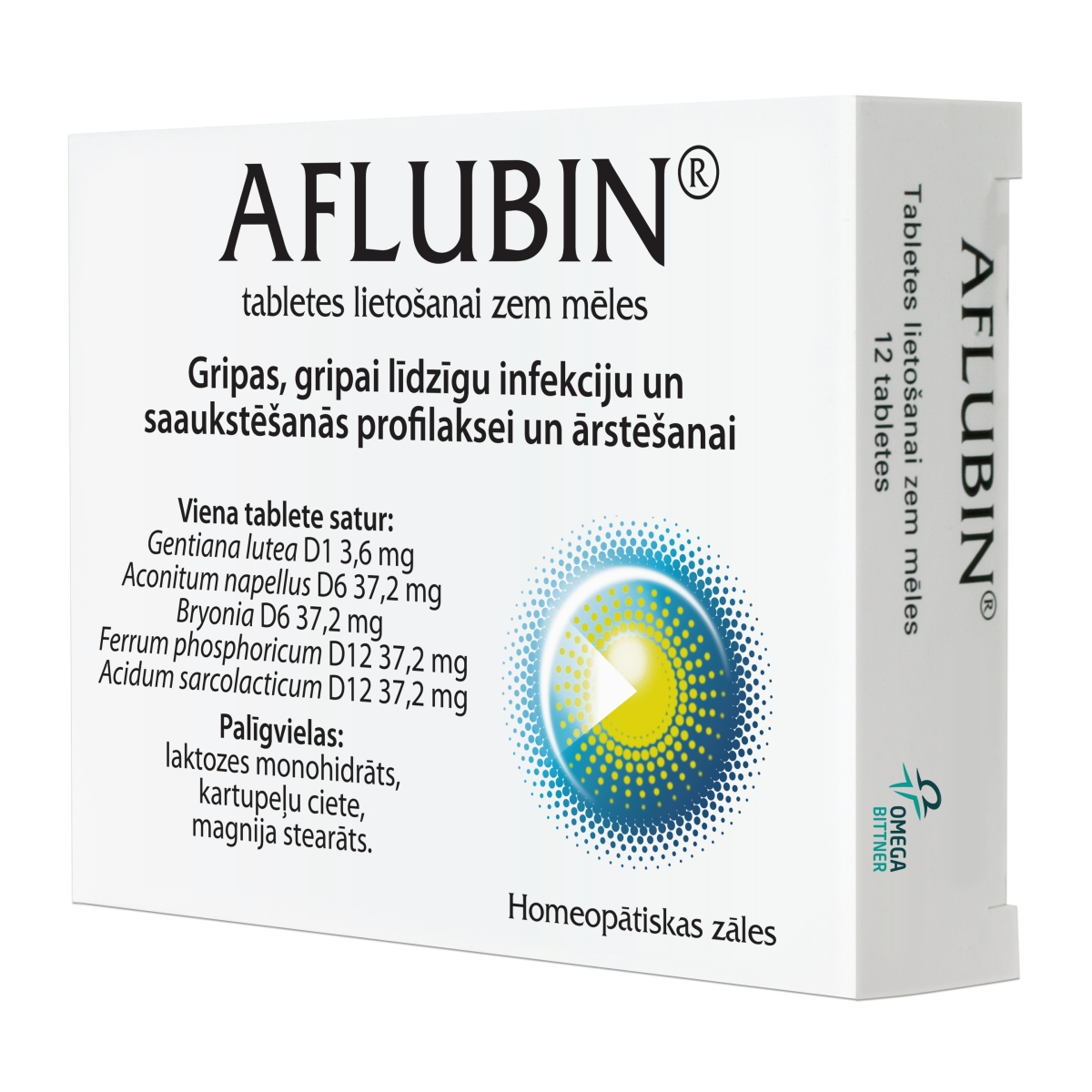 Aflubin tabletes lietošanai zem mēles N48