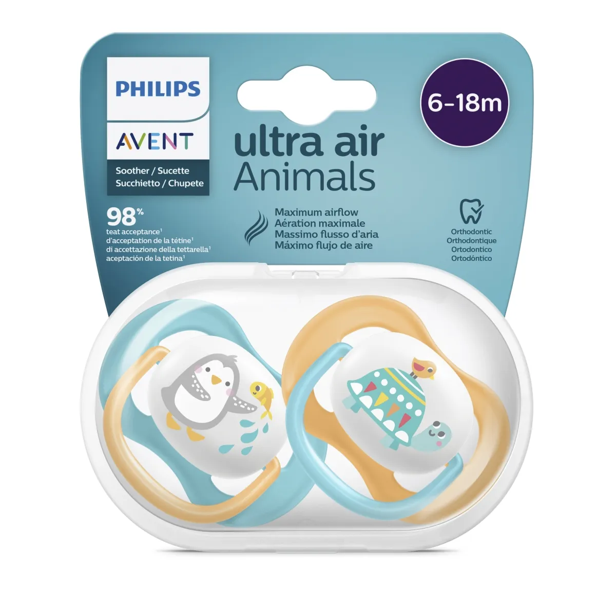 PHILIPS Avent māneklītis Ultra Air Animals, 6-18M (2 gab.), zēniem - Produkta attēls