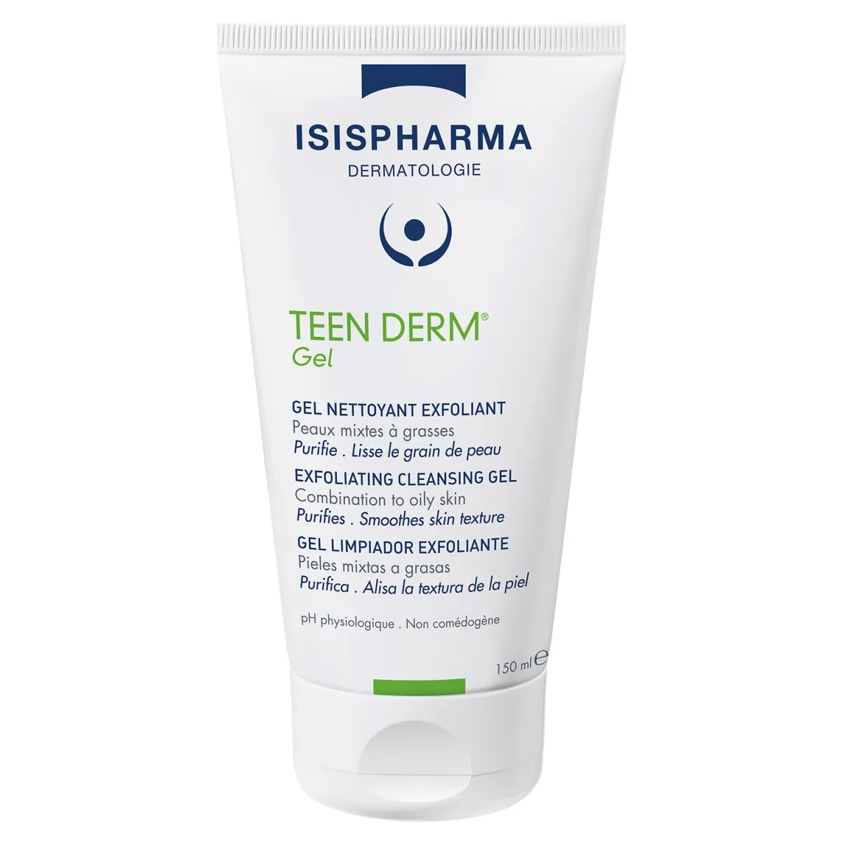 ISISPHARMA Teen Derm Gel eksfoliējošs attīrošs gels aknes ādai, 150 ml - Produkta attēls
