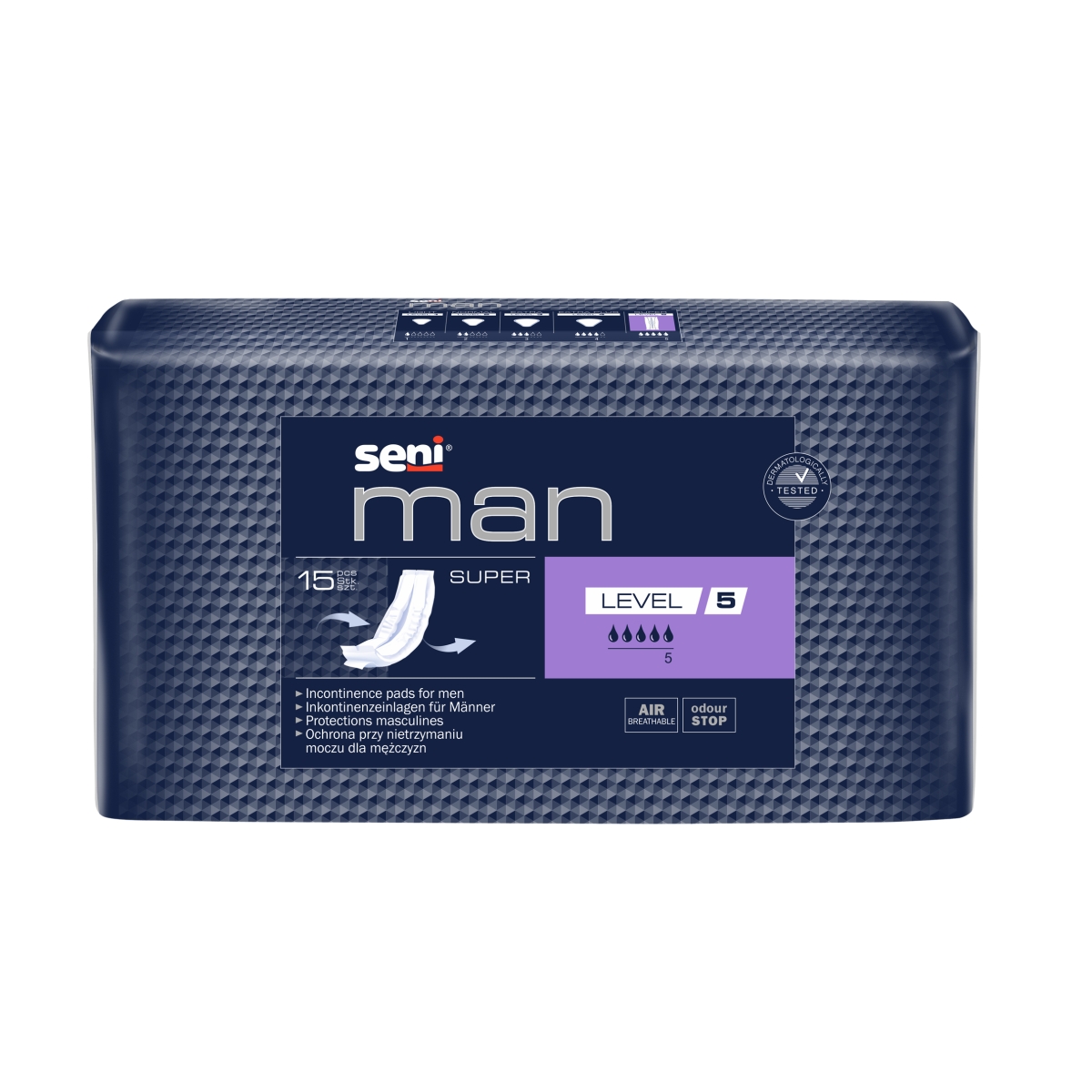 SENI MAN SUPER (Level 5) uroloģiskie ieliktņi vīriešiem, 15 gab. - Produkta attēls