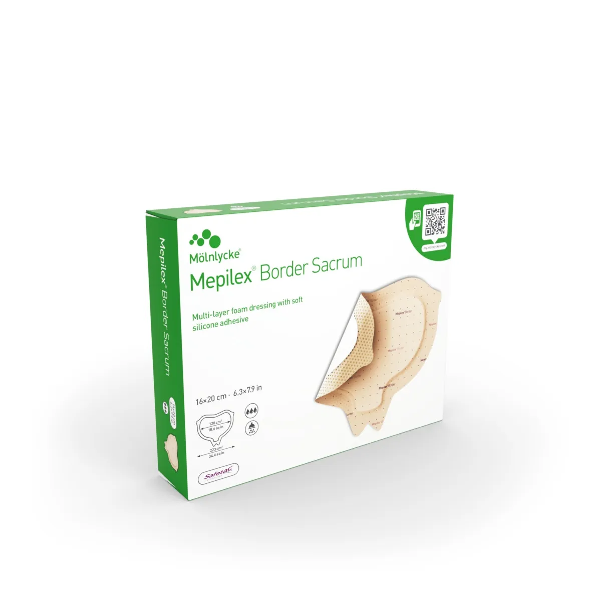 MEPILEX Border Sacrum 16 x 20cm, pārsējs, 5 gab. - Produkta attēls