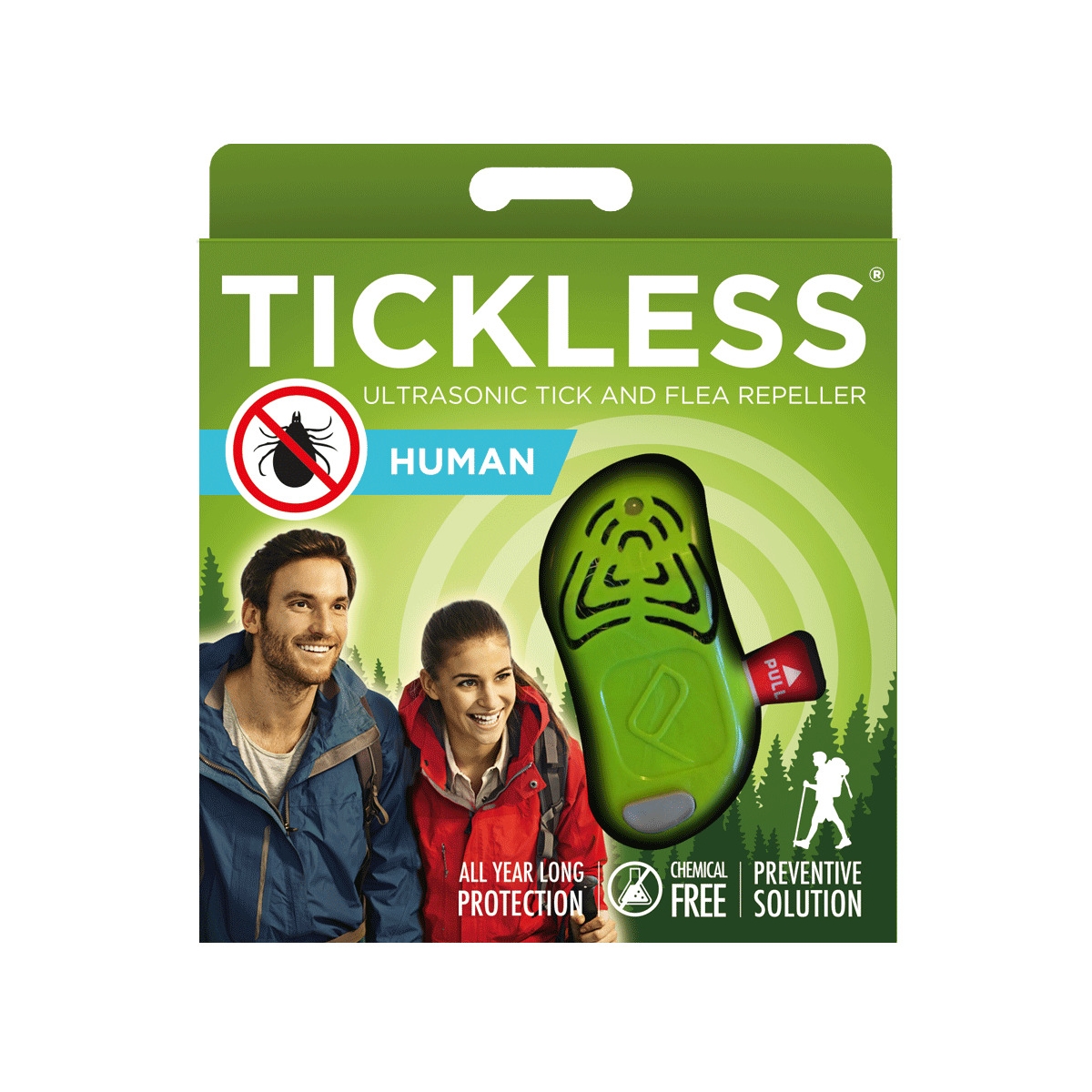Tickless Human ultraskaņas repelenta ierīce, zaļa - Produkta attēls
