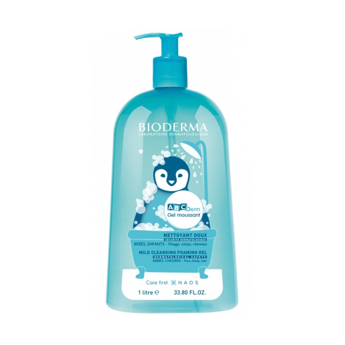 BIODERMA ABCDerm Gel moussant attīrošs putojošs gels zīdaiņiem un bērniem, 1000 ml - Produkta attēls