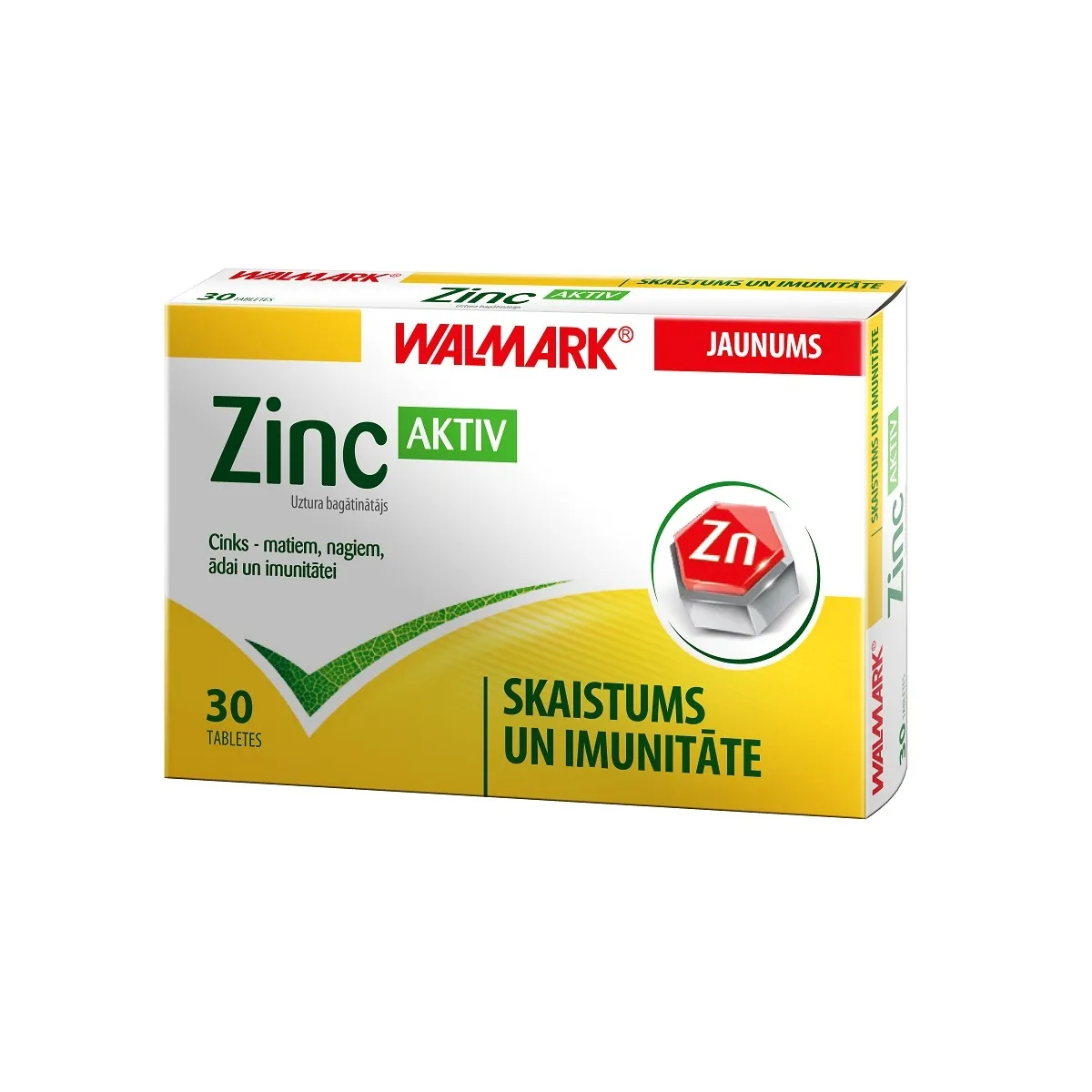 WALMARK Zinc Aktiv tabletes, 30 gab. - Produkta attēls