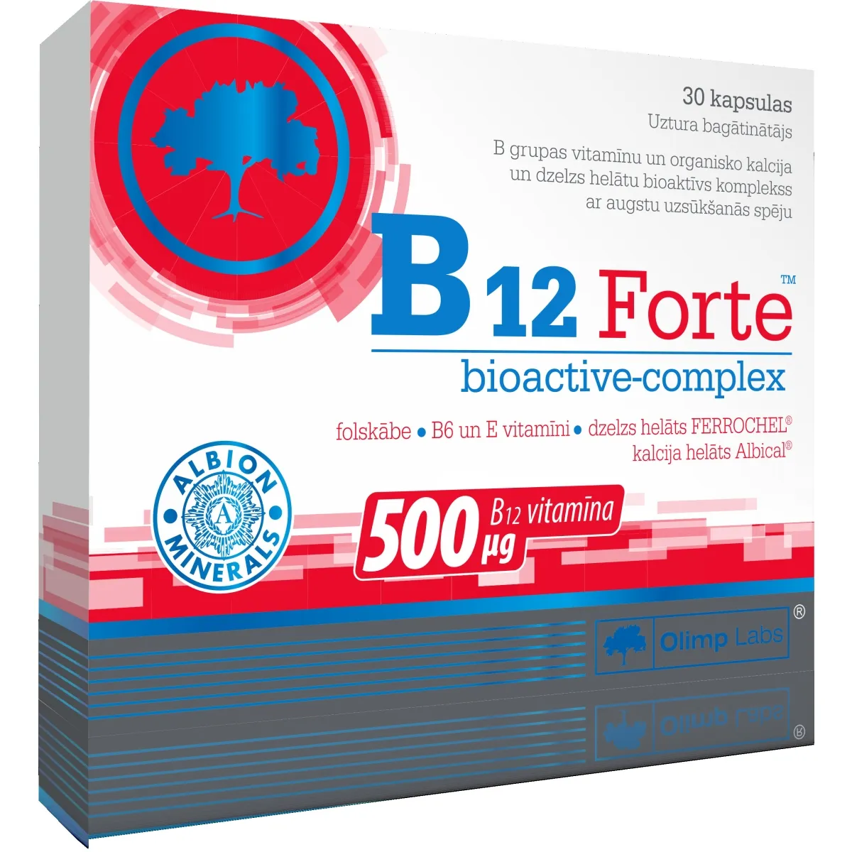 OLIMPLABS VIT B12 FORTE BIOCOMPLEX CPS N30 - Produkta attēls