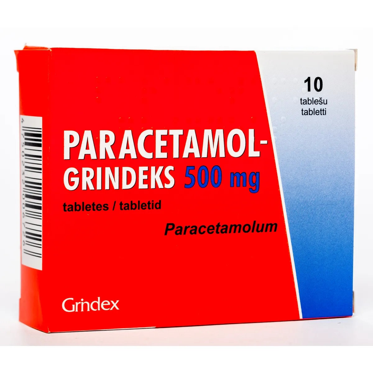 PARACETAMOL Grindeks 500 mg tabletes, 10 gab. - Produkta attēls