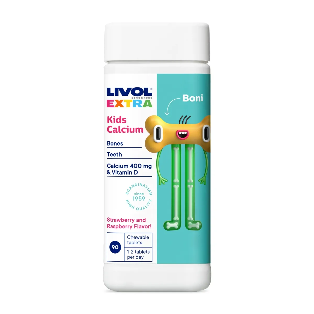 LIVOL Extra Kids Calcium tabletes, 90 gab. - Produkta attēls