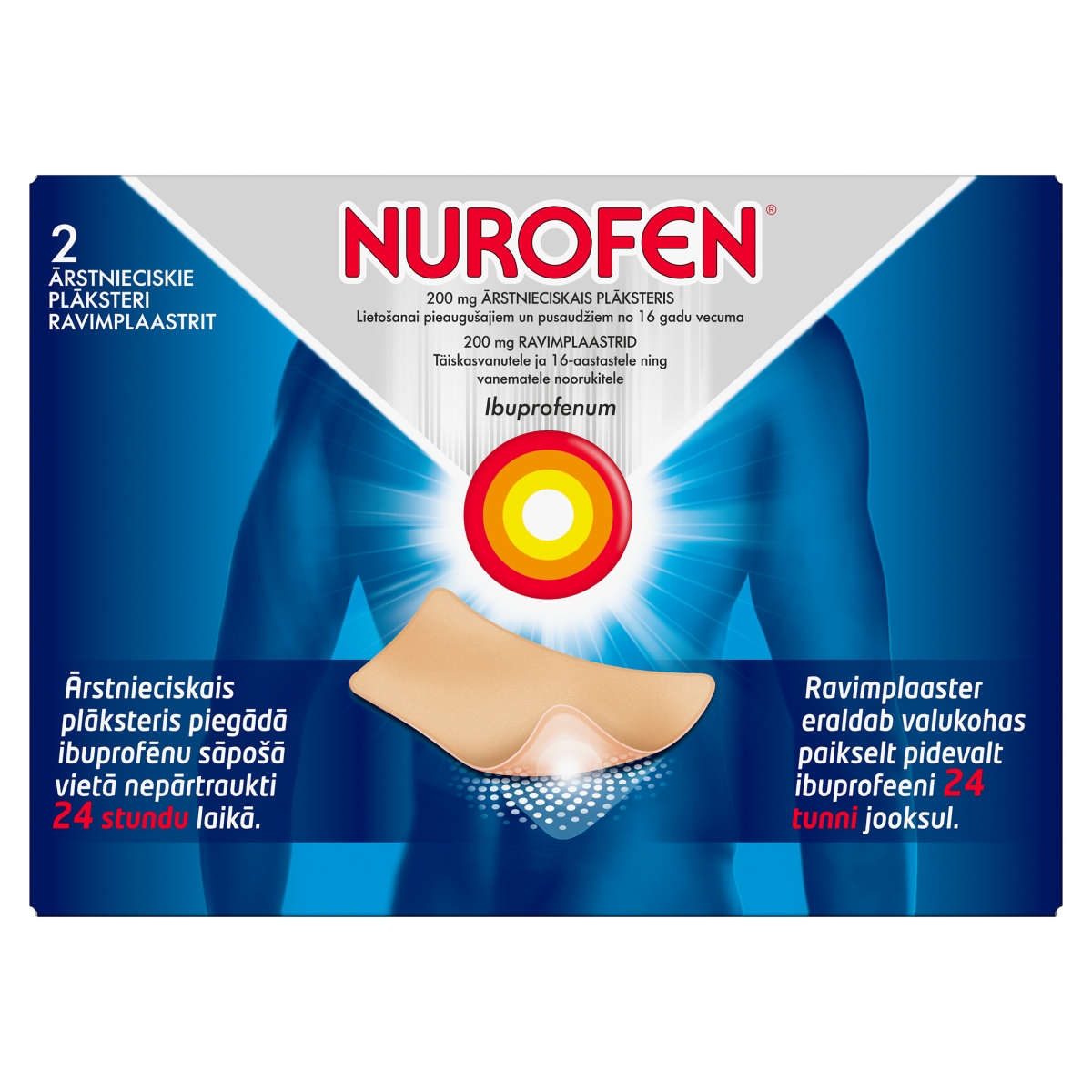 NUROFEN 200 mg ārstniecisks plāksteris, 2 gab. - Produkta attēls