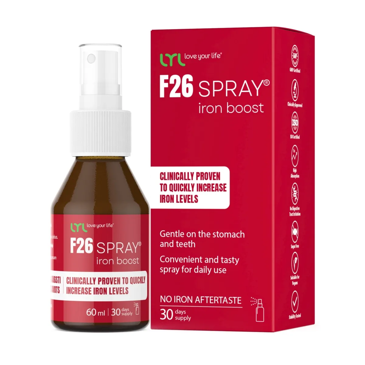 LYL F26 SPRAY iron boost, sprejs, 60 ml - Produkta attēls 1