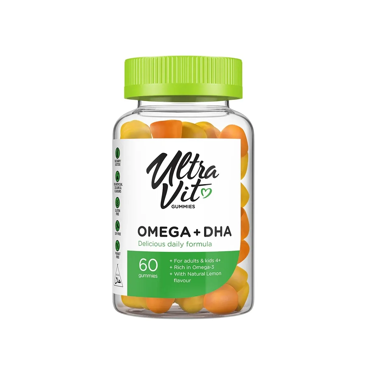 ULTRAVIT Gummies Omega 3+ DHA košļājamās pastilas, 60 gab. - Produkta attēls