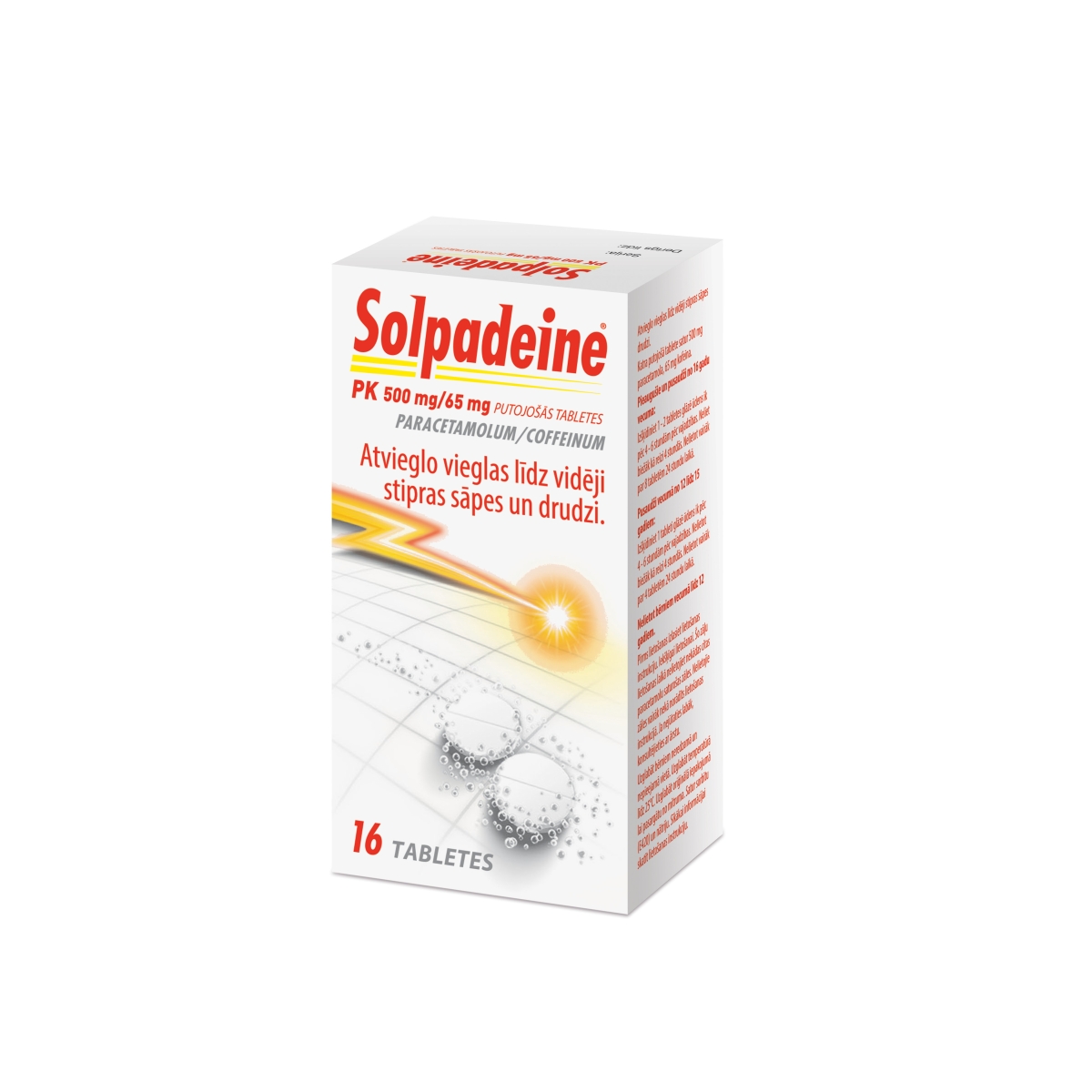 SOLPADEINE PK 500MG/65 MG PUTOJOŠĀS TABLETES N16