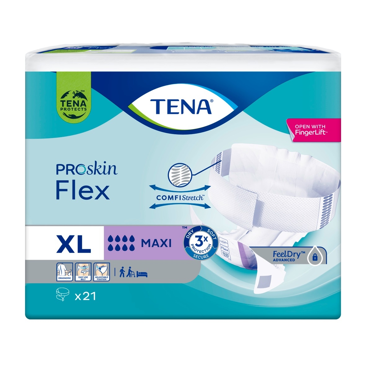 TENA Flex Maxi ProSkin jostiņbikses XL izmērs, 21 gab. - Produkta attēls