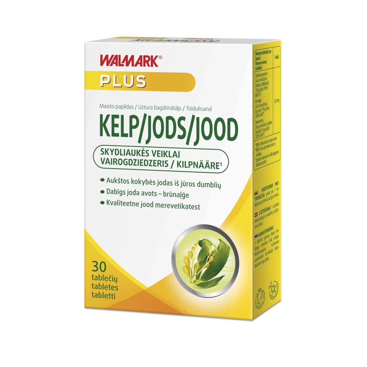 WALMARK Jods 0.15 mg tabletes, 30 gab - Produkta attēls