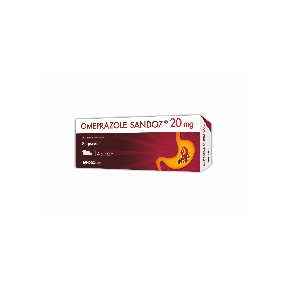 OMEPRAZOL SANDOZ 20MG KAPSULAS N14