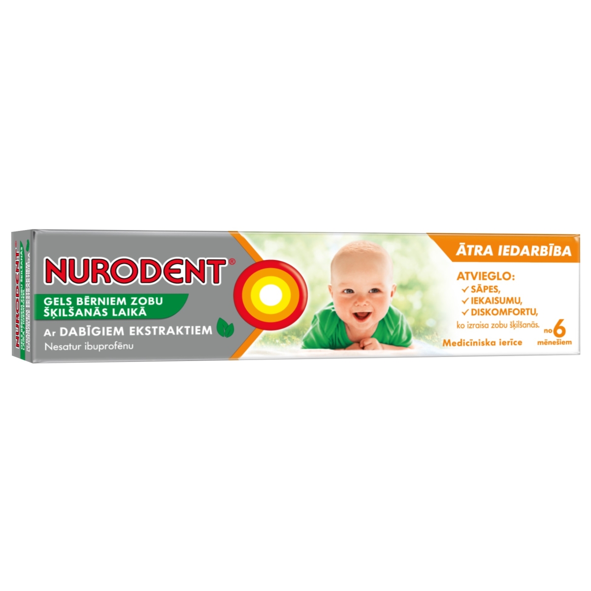 NURODENT gels bērniem zobu šķelšanās laikā, 15 ml - Produkta attēls
