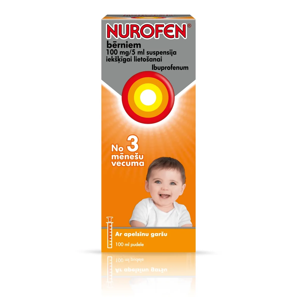 NUROFEN bērniem 100 mg/ 5 ml suspensija, 100 ml - Produkta attēls