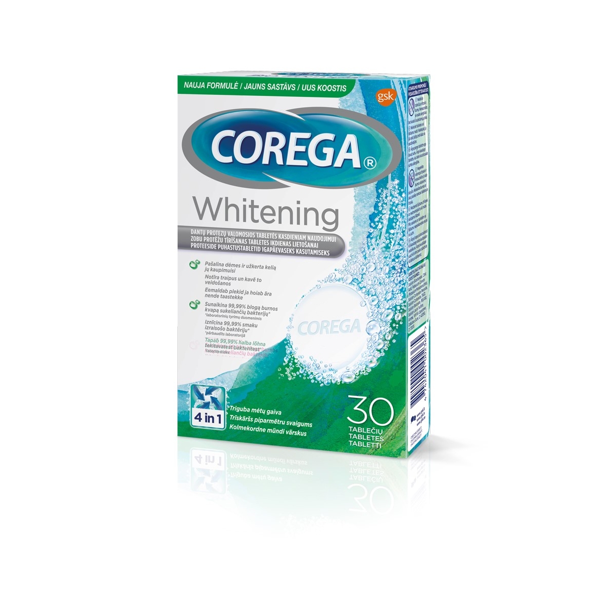 COREGA® Dental White tabletes, 30 gab. - Produkta attēls