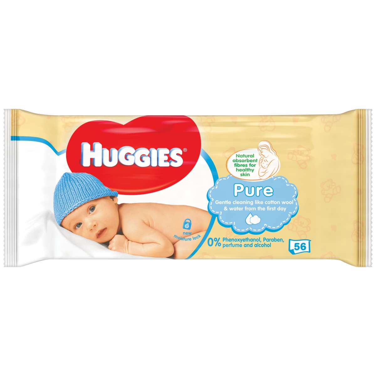HUGGIES MITRĀS SALVETES PURE N56 - Produkta attēls