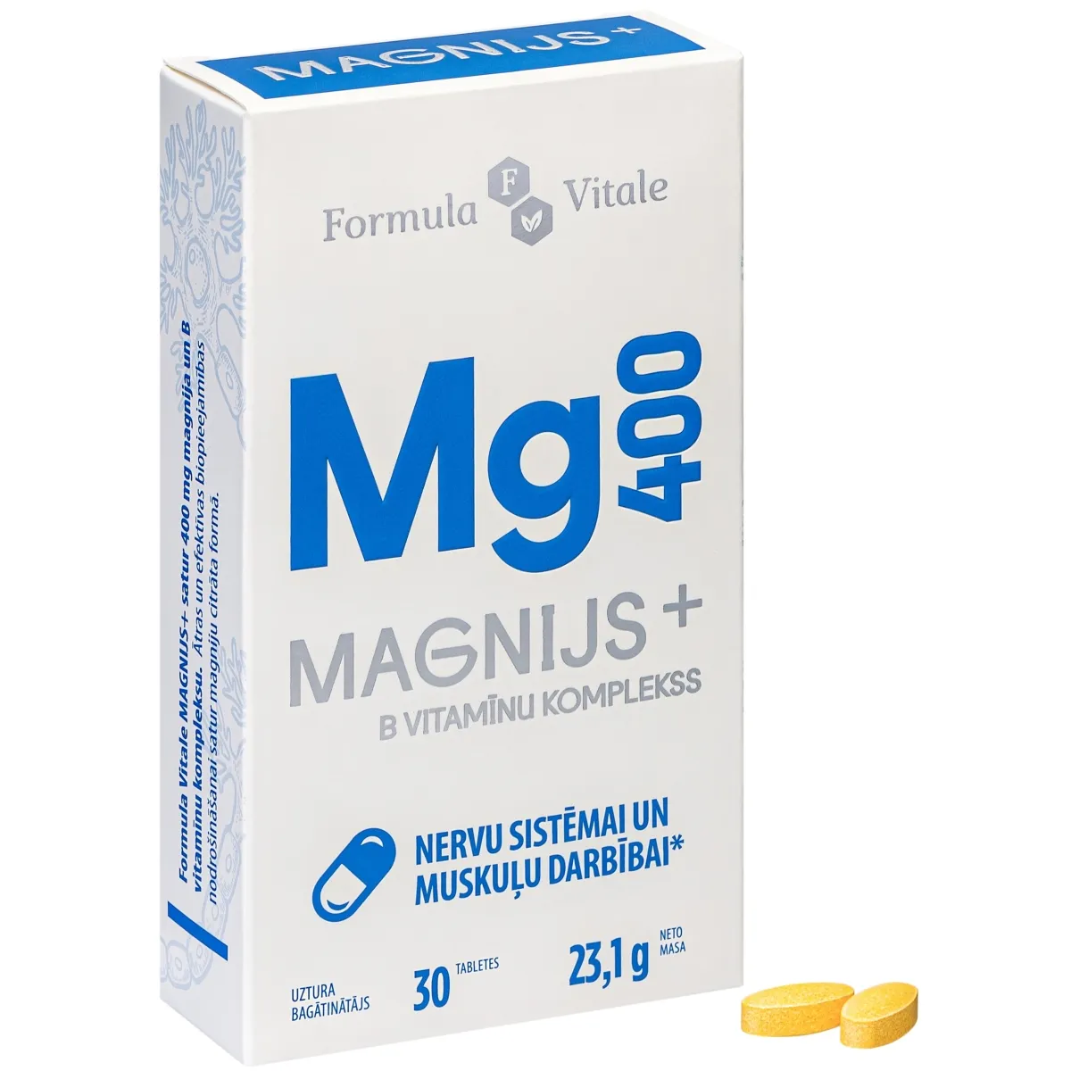 FORMULA VITALE Magnijs+ 400 mg tabletes, 30 gab - Produkta attēls