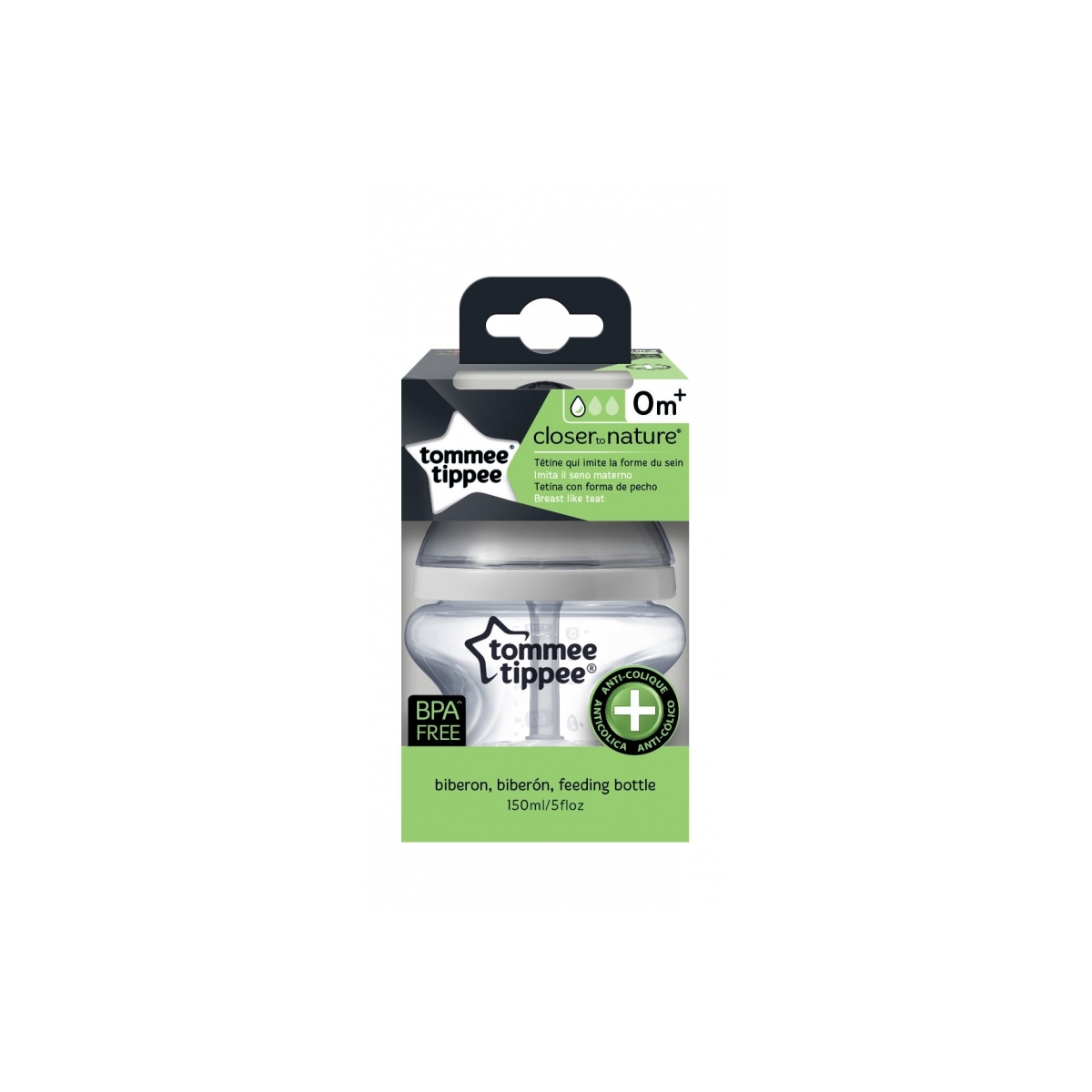 TOMMEE TIPPEE PUDELĪTE PL.SI. 0M+ ANTIKOL 150ML - Produkta attēls