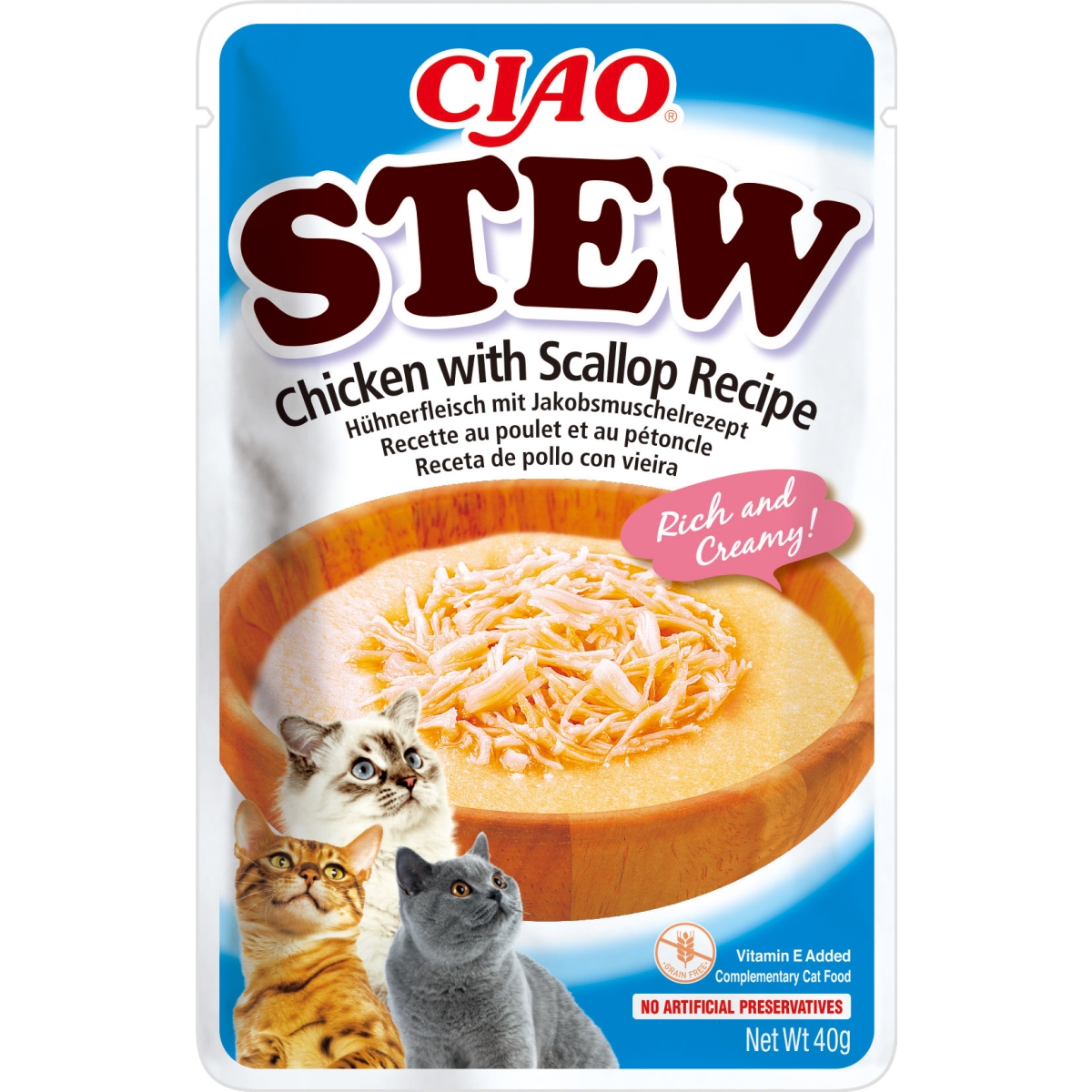 Churu Stew sautējums suņiem, vista&ķemmītes 40g N12 - Produkta attēls