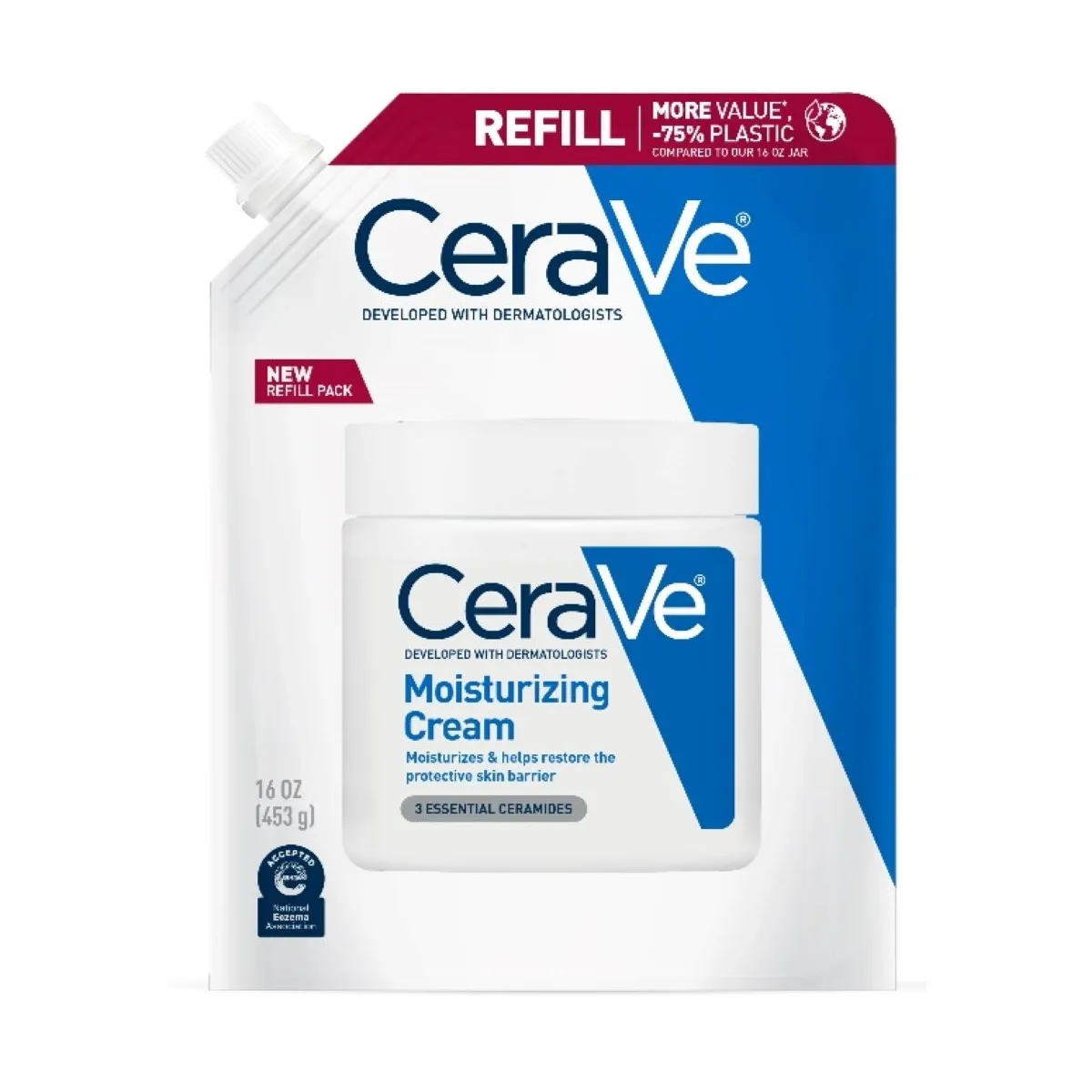 CERAVE mitrinošs krēms sausai un ļoti sausai ādai (uzp.iep), 454 g - Produkta attēls