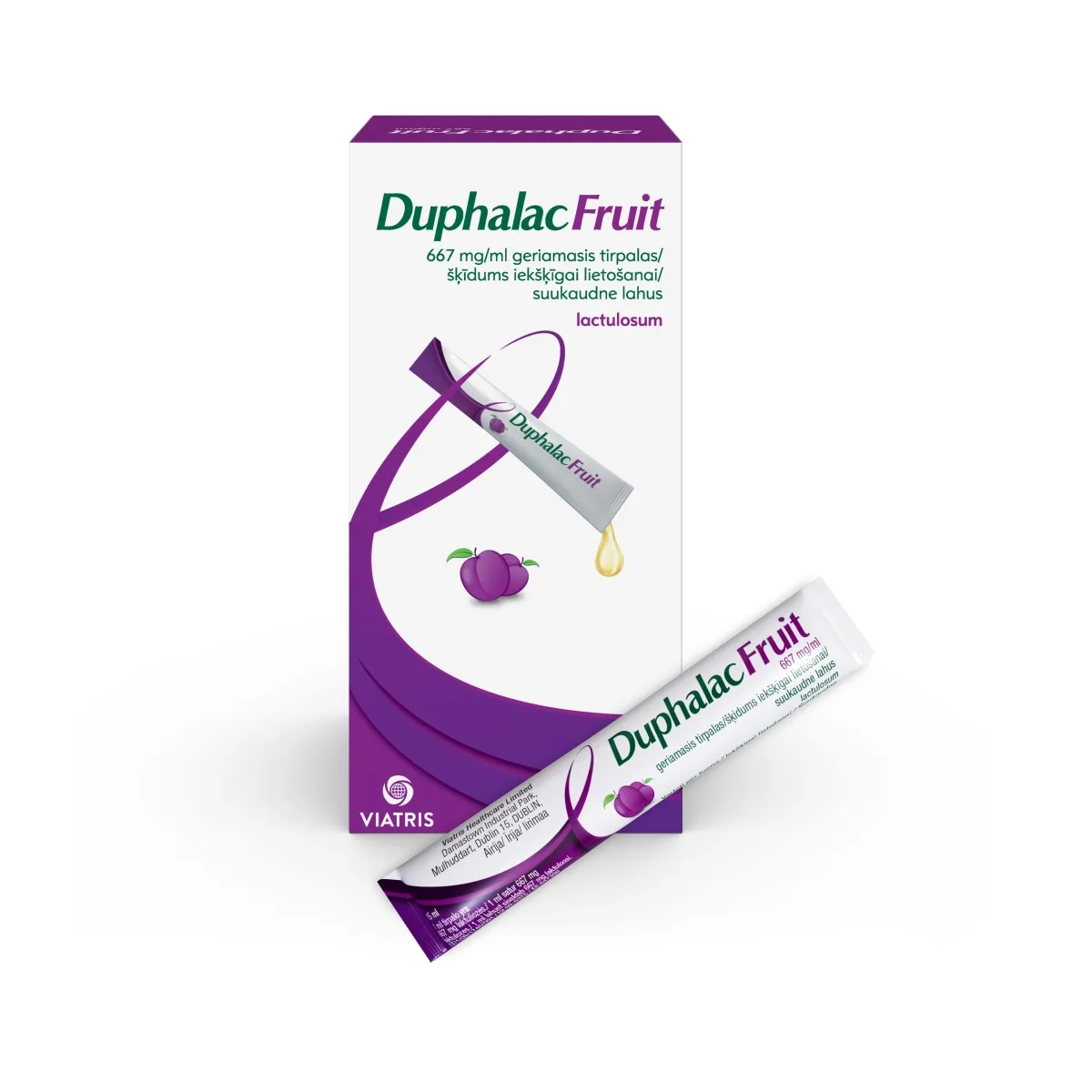 DUPHALAC Fruit 10 g/ 15 ml mikstūra paciņās, 20 gab. - Produkta attēls