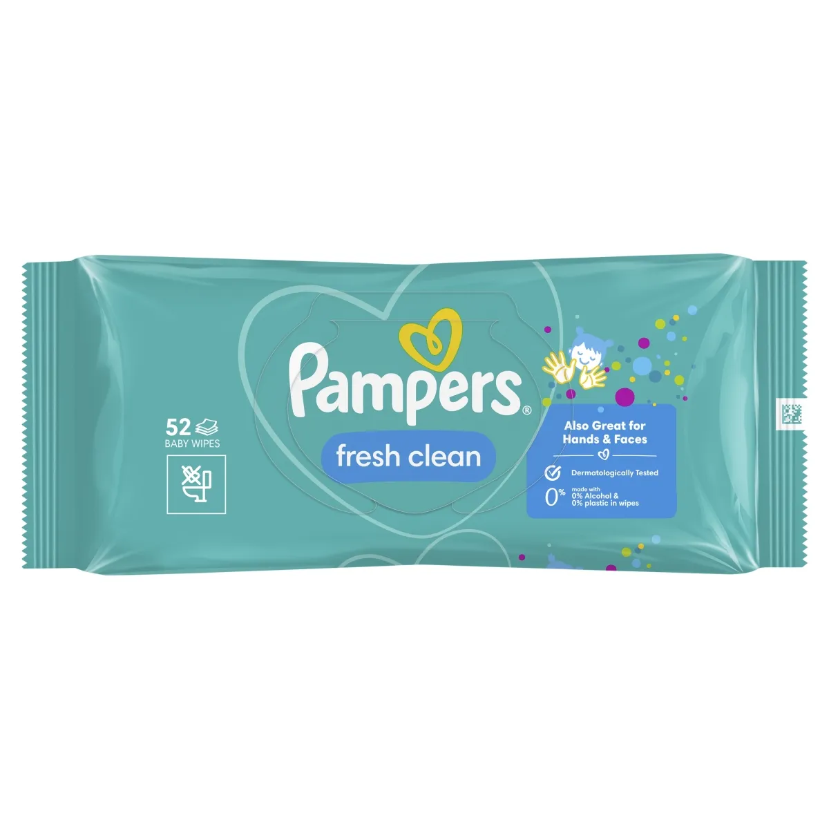 PAMPERS Sensitive mitrās salvetes (bez plastmasas), 52 gab. - Produkta attēls