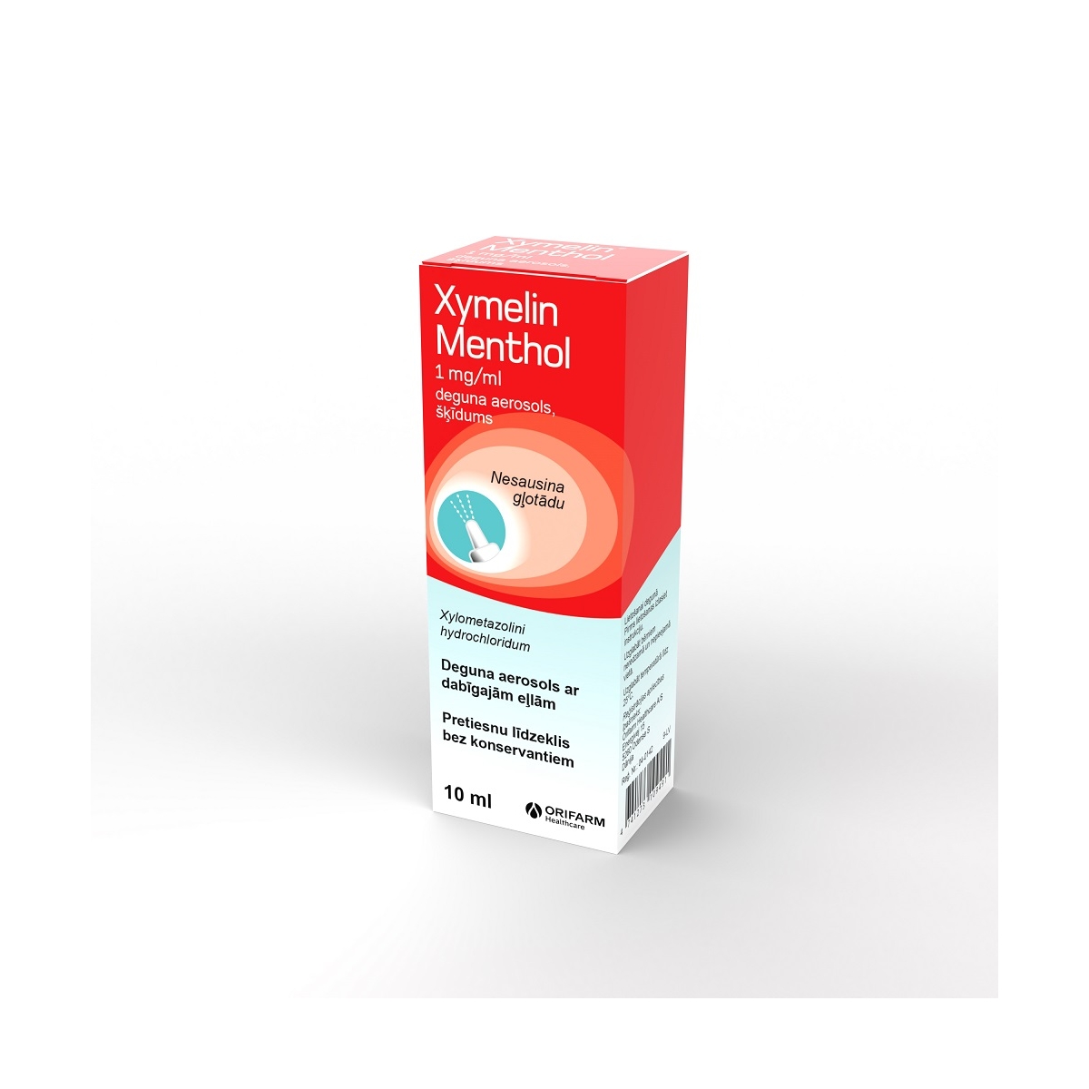 XYMELIN® Menthol 1 mg/ml deguna aerosols, 10 ml - Produkta attēls