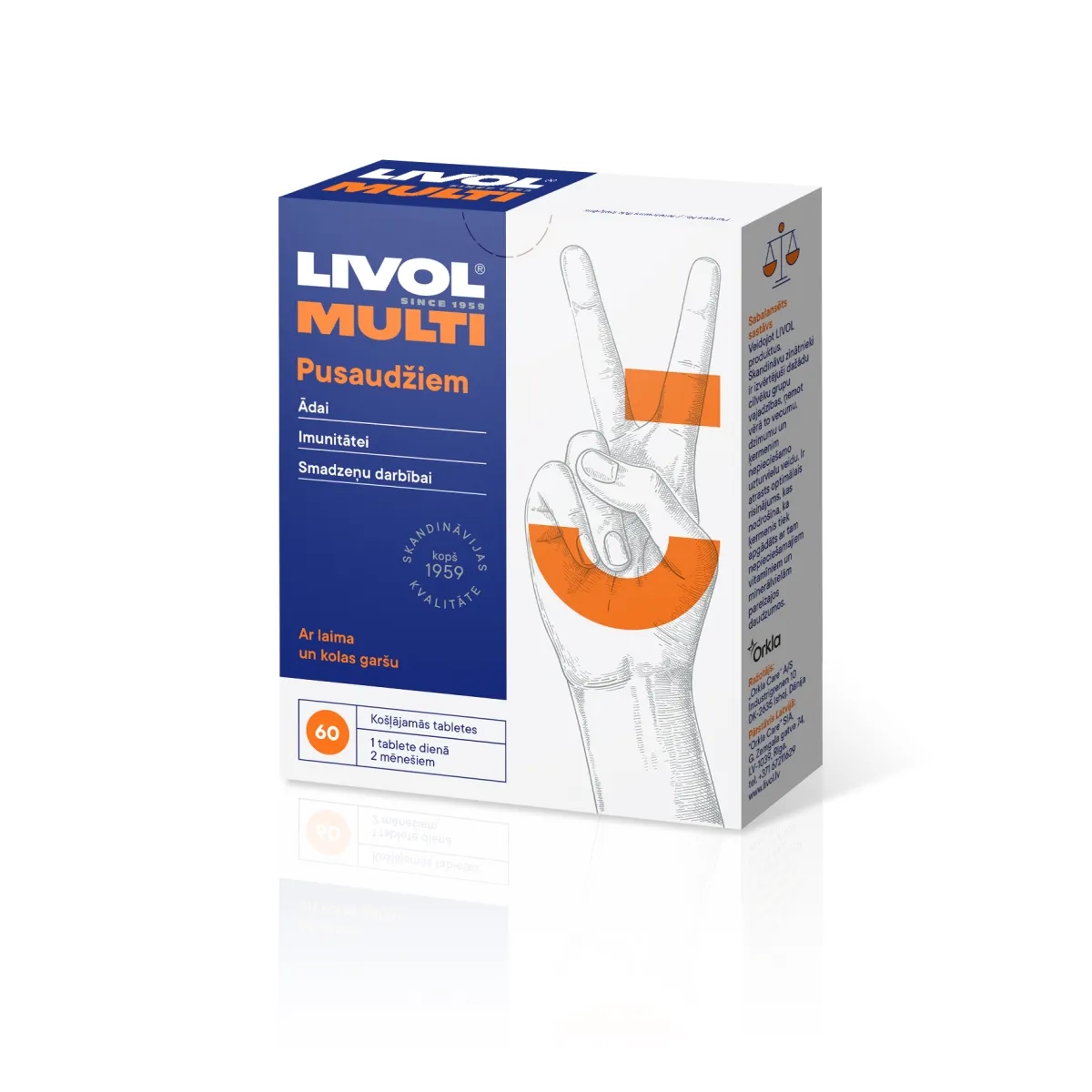 LIVOL Multi Pusaudžiem košļājamās tabletes ar laima/kolas garšu, 60 ga - Produkta attēls