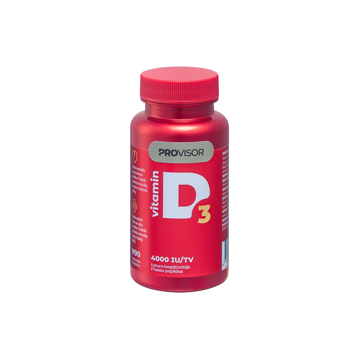 PROVISOR D vitamīns 4000 IU kapsulas, 90 gab. - Produkta attēls