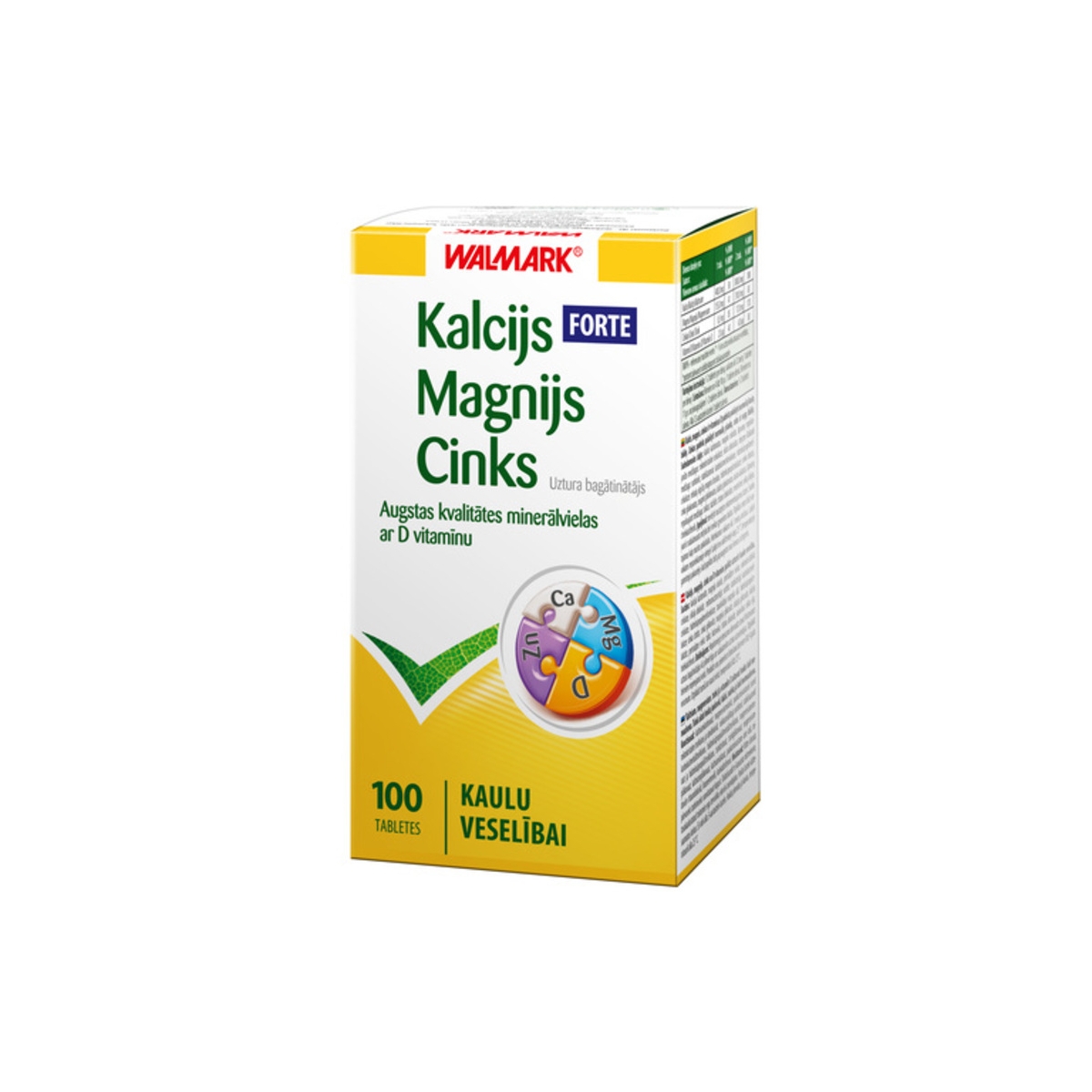 WALMARK Kalcijs-Magnijs-Cinks Forte tabletes, 100 gab. - Produkta attēls