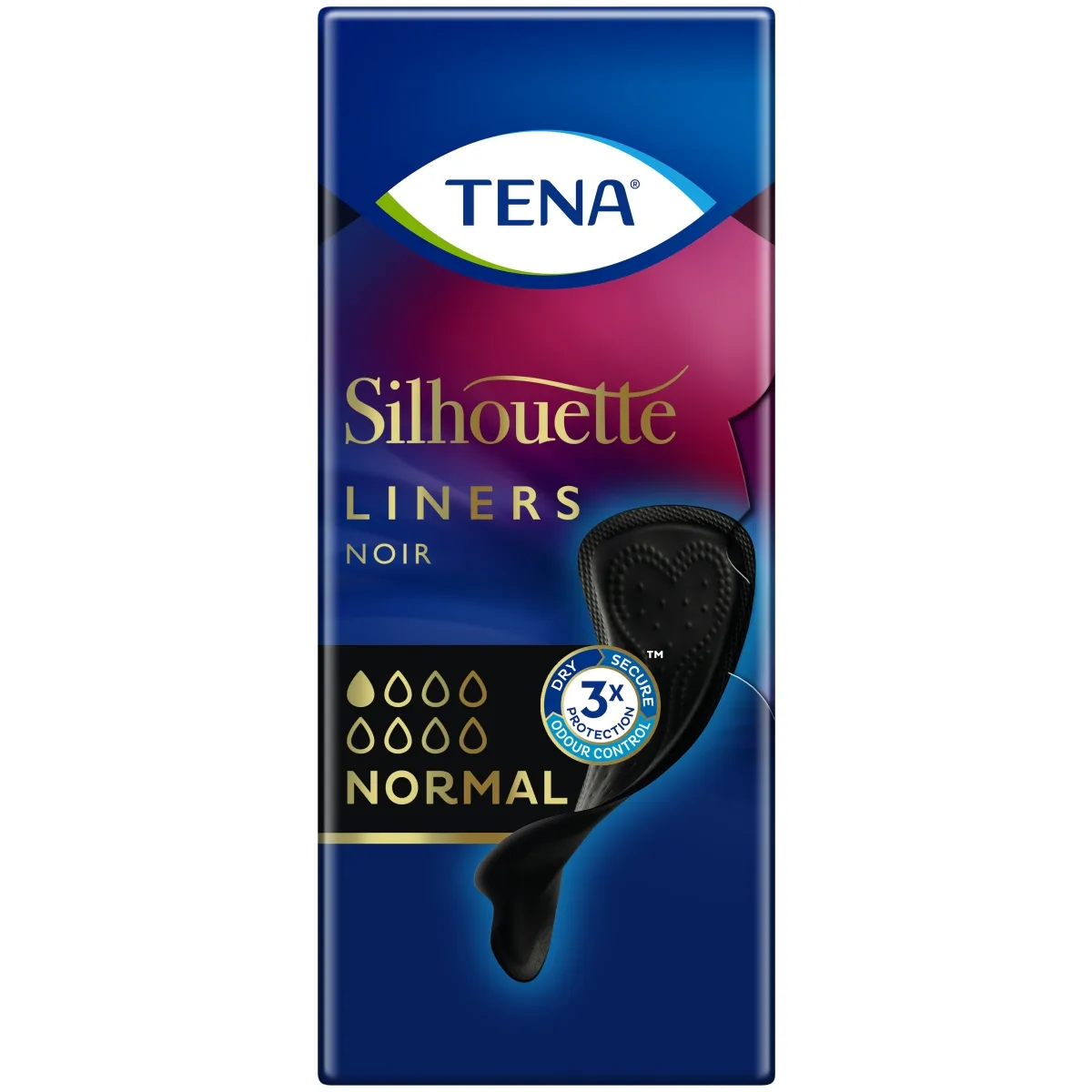 TENA Silhouette Noir Normal ieliktnīši melnā krāsā, 26 gab. - Produkta attēls