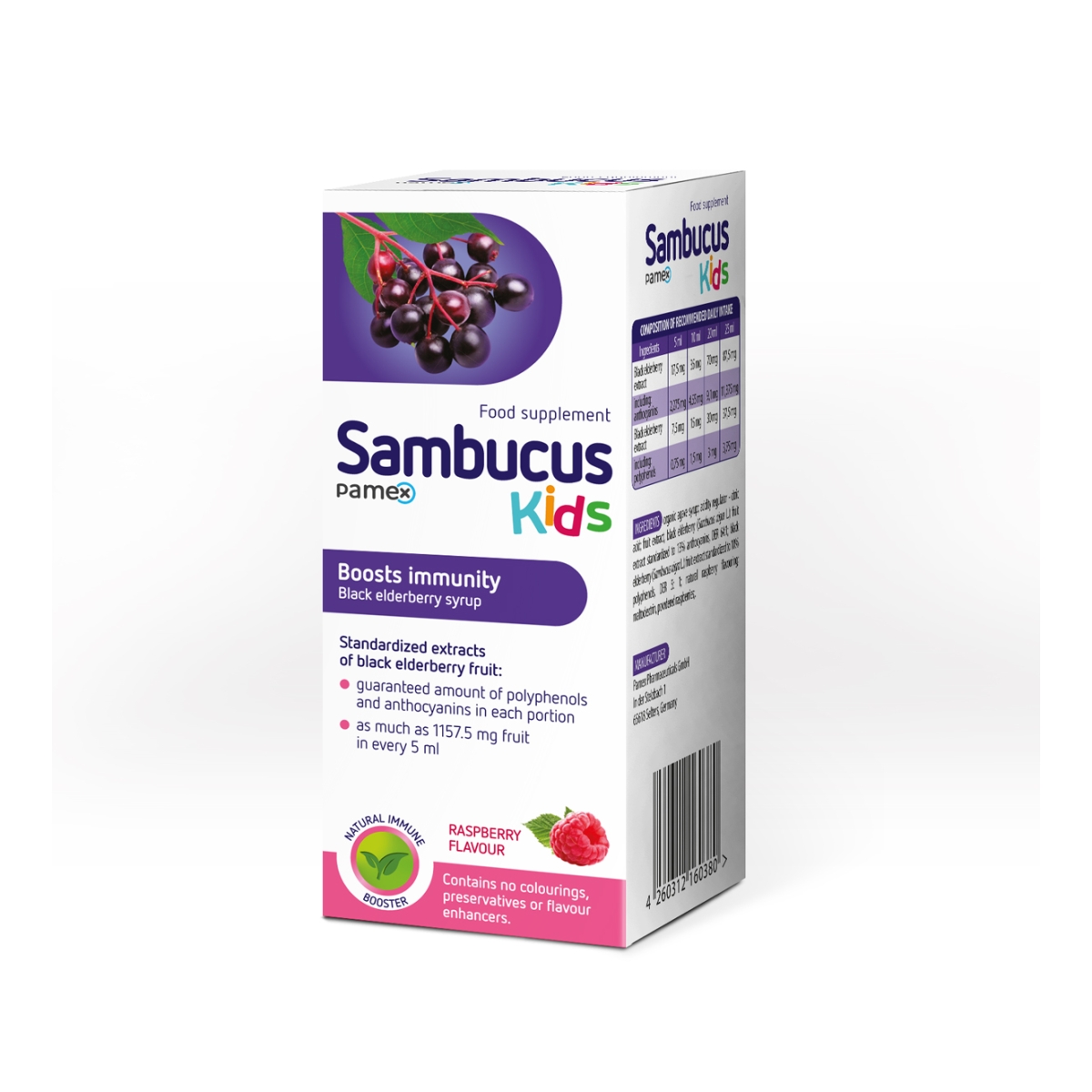 SAMBUCUS Kids sīrups, 120 ml - Produkta attēls