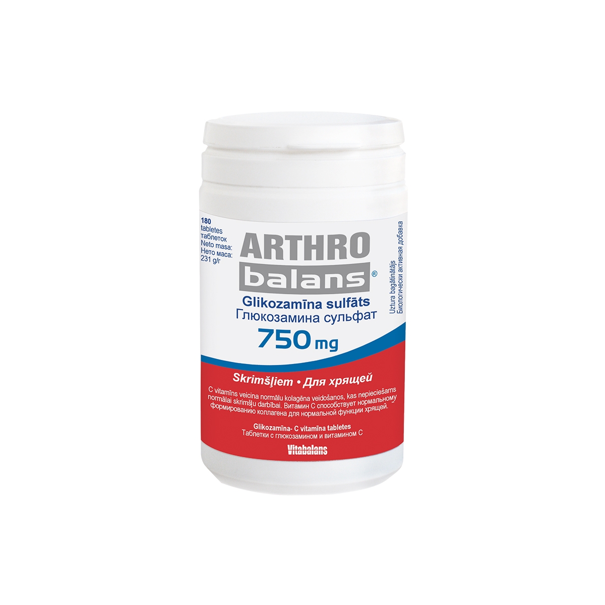 ARTHROBALANS® 750 mg tabletes, 180 gab - Produkta attēls