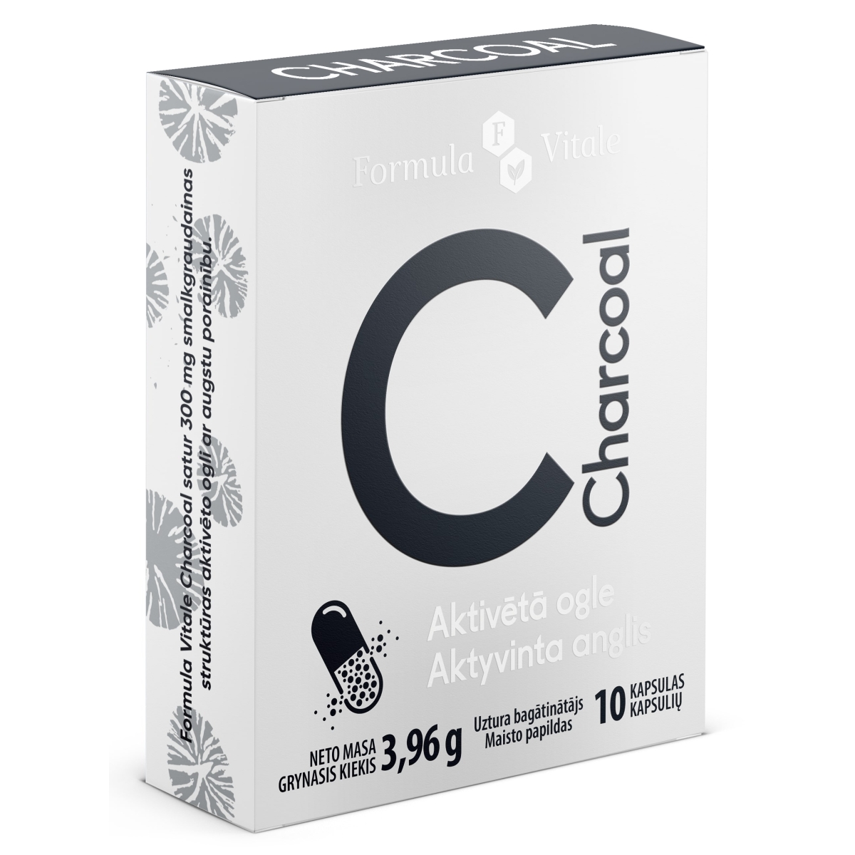 FORMULA VITALE Aktivētā Ogle 300mg kapsulas, 10 gab. - Produkta attēls