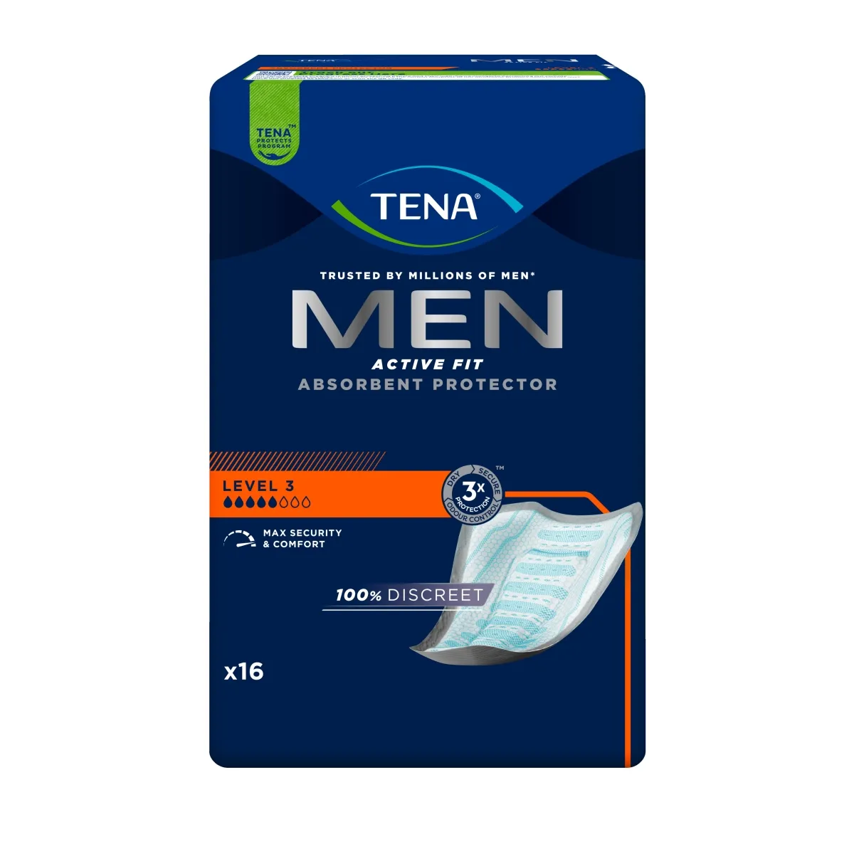 TENA Men Level 3 ieliktņi vīriešiem, 16 gab. - Produkta attēls