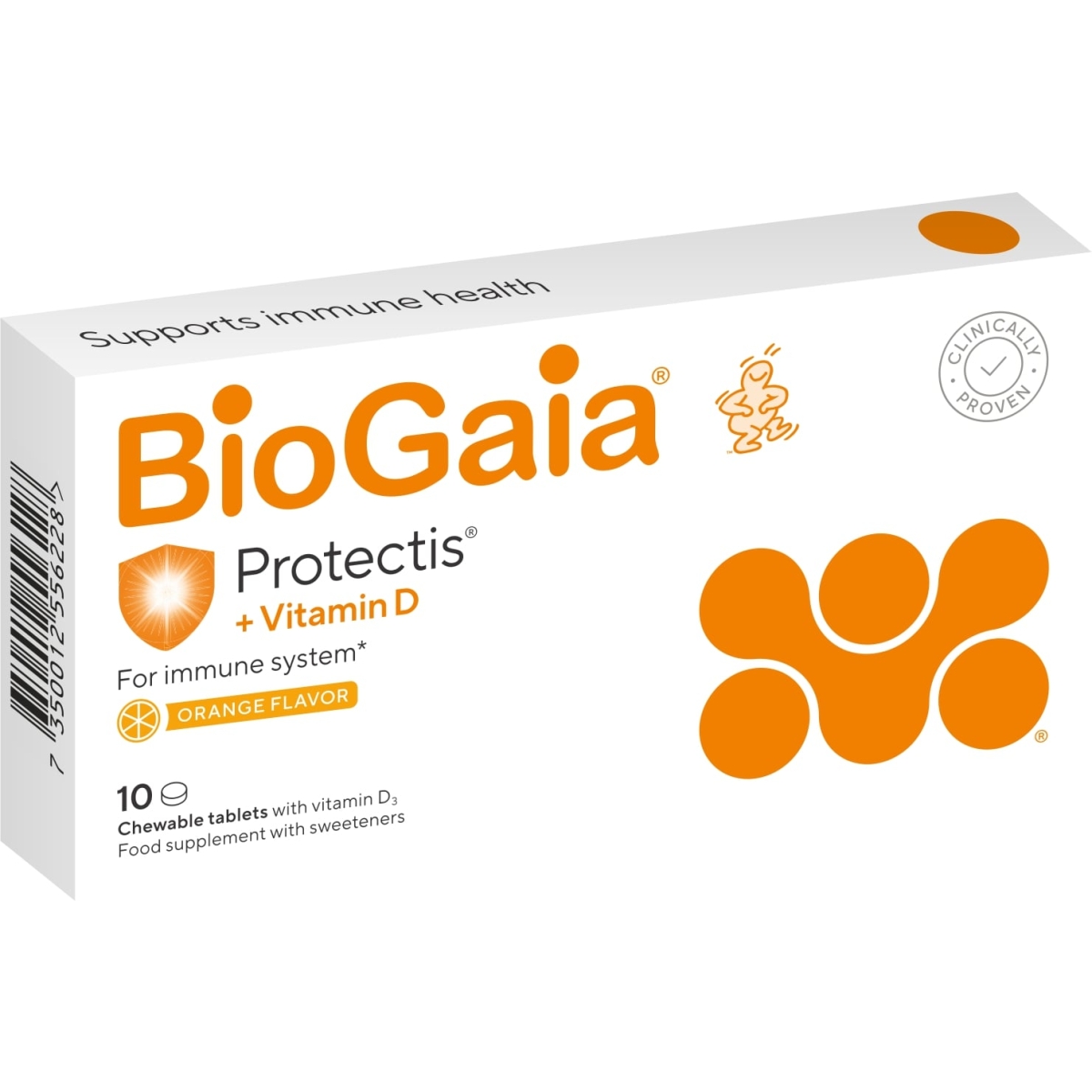 BIOGAIA Protectis ar D vitamīnu košļ. tabletes, 10 gab - Produkta attēls