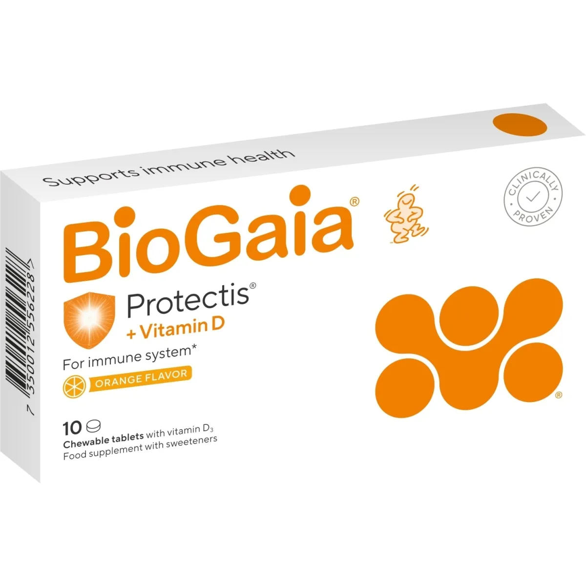BIOGAIA Protectis ar D vitamīnu košļ. tabletes, 10 gab - Produkta attēls