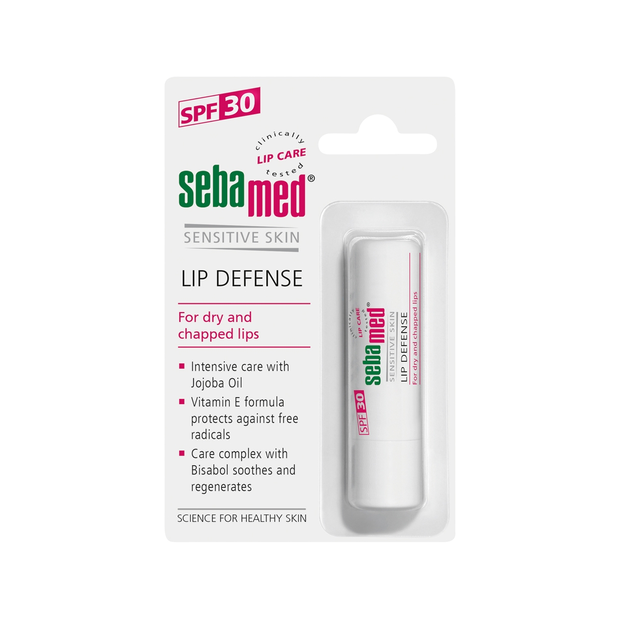SEBAMED lūpu balzams sausām un sasprēgājušām lūpām, SPF30, 4,8 g - Produkta attēls