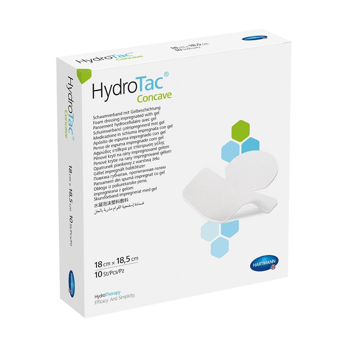HYDROTAC Concave brūču pārsējs papēdim (18 x 18.5 cm), 1 gab - Produkta attēls