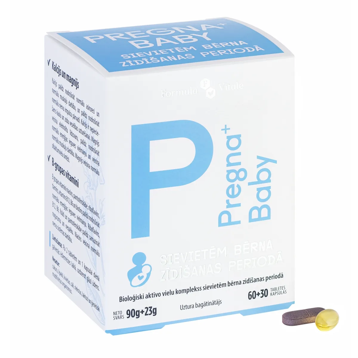 FORMULA VITALE Pregna+ Baby tabletes 60 gab., kapsulas 30 gab. - Produkta attēls